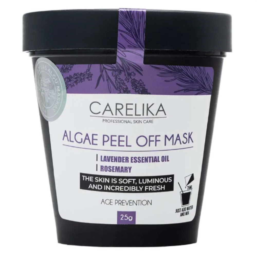 CARELIKA Algea Peel Off Mask Lavender Oil – peel-off mask vananemisvastane, rakkude regenereerimiseks, 25 g
