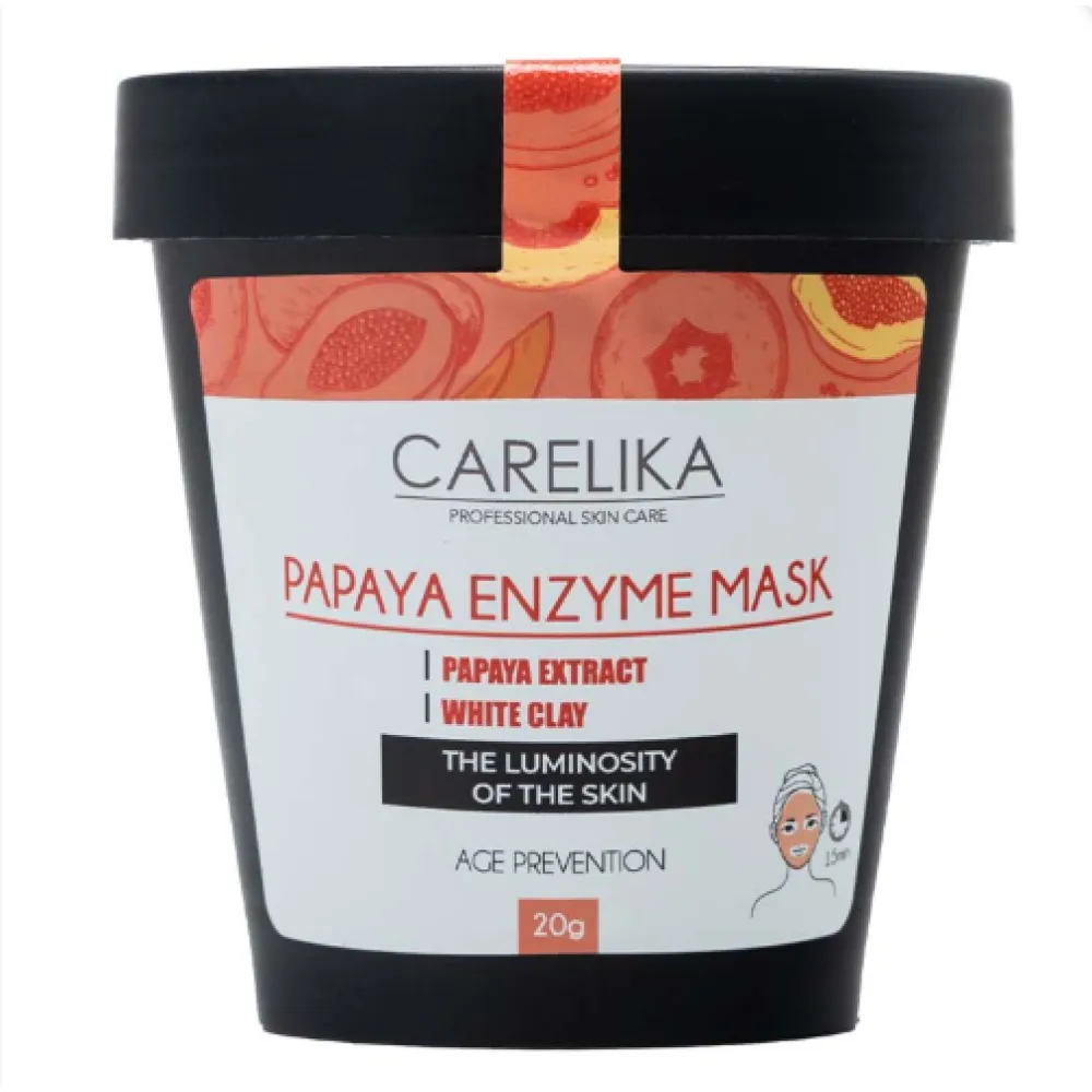 CARELIKA Papaya Enzyme Mask - papaia ensüümimask valge saviga, 20 g