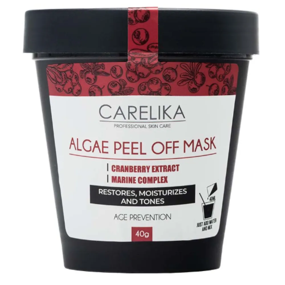 CARELIKA Algea Peel Off Mask Cranberry Extract - filmvormiv vananemis- ja põletikuvastane mask, 40 g