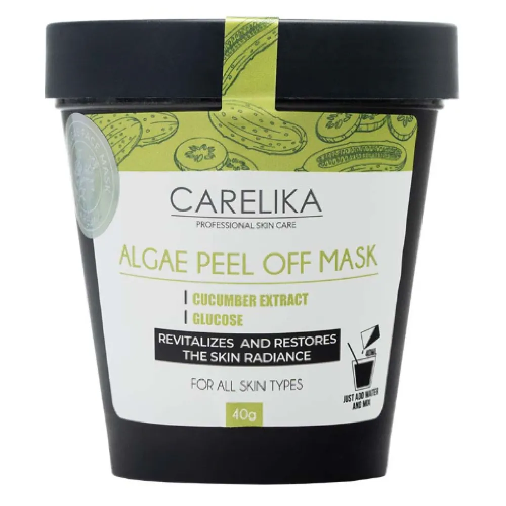 CARELIKA Algea Peel Off Mask Cucumber Extract, plastifitseeriv, taastav ja niisutav mask kurgi ekstraktiga, 40 g.