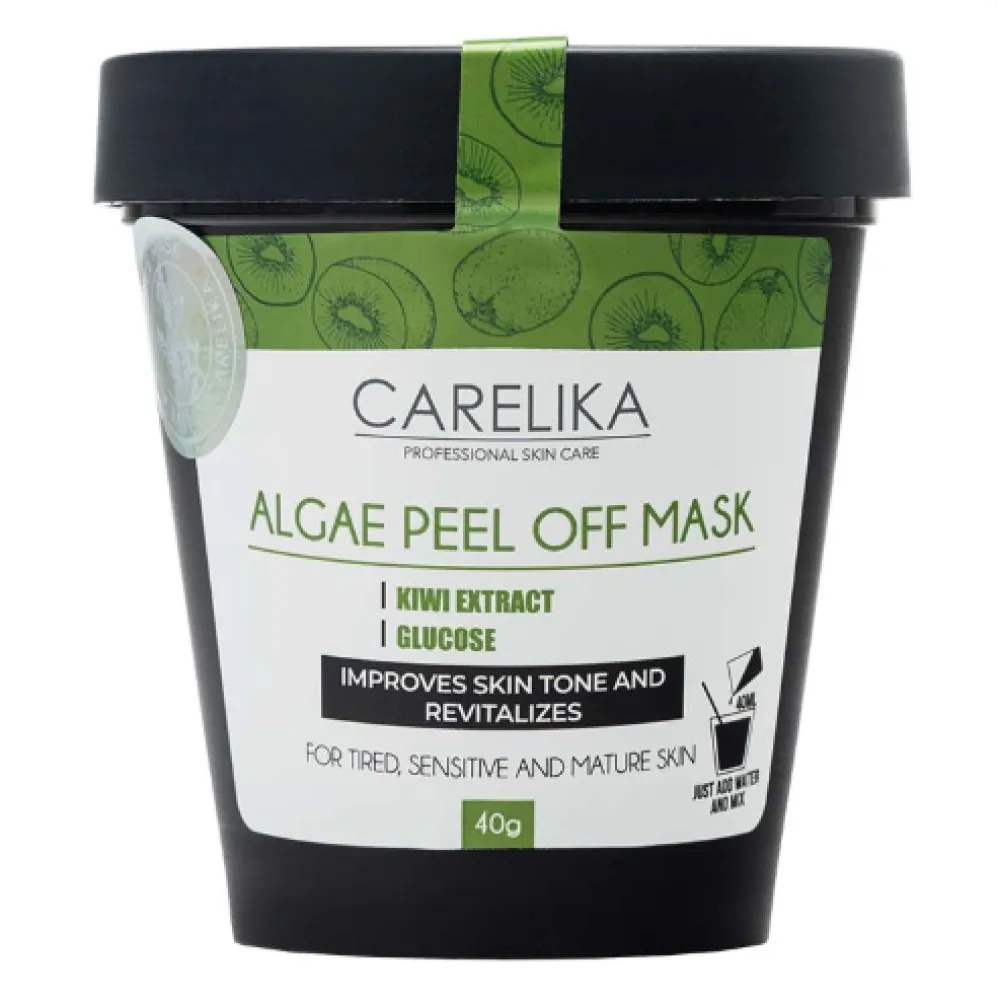 CARELIKA Algea Peel Off Mask Kiwi Extract - plastifitseeriv, taastav ja antioksüdantne näomask kiivi‑ekstraktiga, 40 g