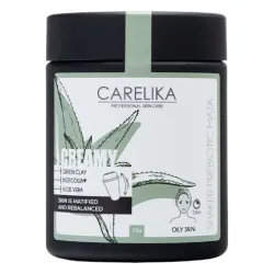 CARELIKA Shaker Prebiotic Creamy Mask Green Clay – matistav kreemmask prebiootikumide ja rohelise saviga, 15 g