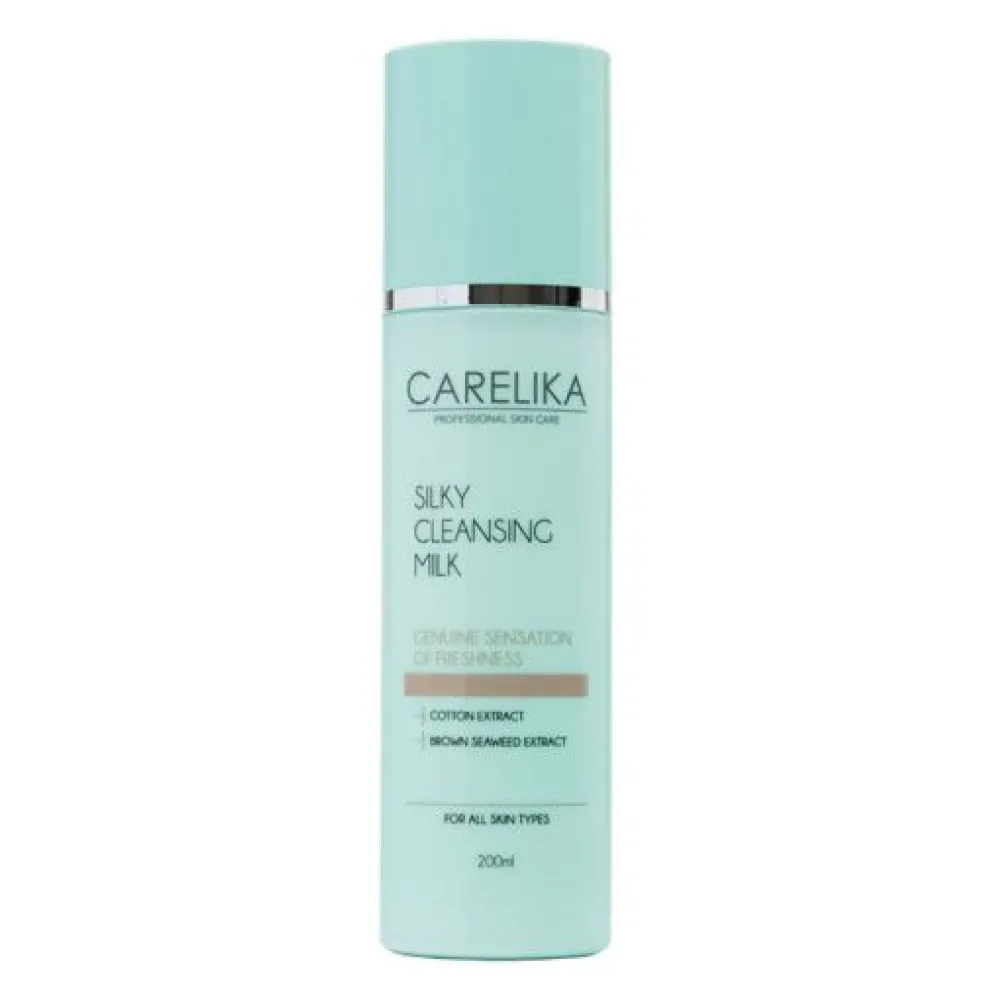 CARELIKA Silky Cleansing Milk — siidine, õrn puhastuspiim puuvilla ekstraktiga, 200 ml
