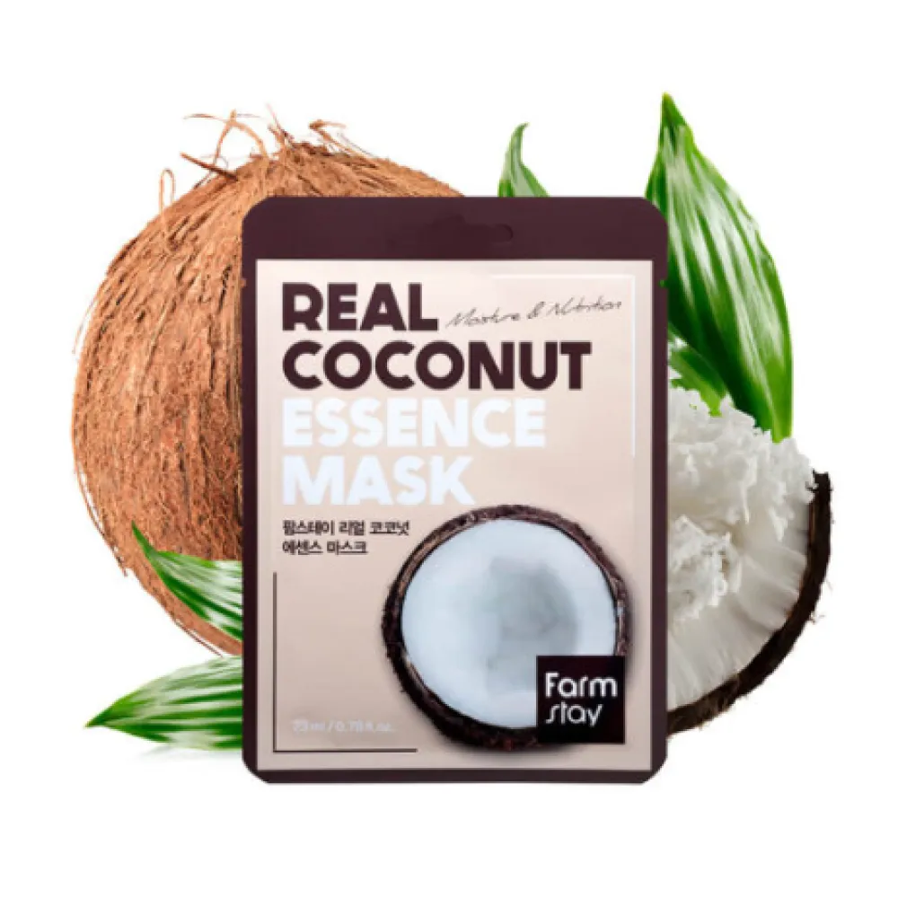 FarmStay Real Coconut Essence Mask – niisutav vananemisvastane kangasnäomask