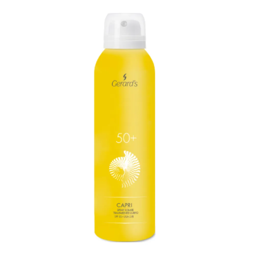 GERARD'S CAPRI Päikesekaitsesprei, läbipaistev kehale, SPF50+ UVA/UVB, 150 ml