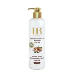 H&B Moist & Shine Argan Oil Hair Cream No-Rinse - niisutav ja läiget andev juuksekreem arganõli ja silikooniga, loputamist ei vaja, 400 ml