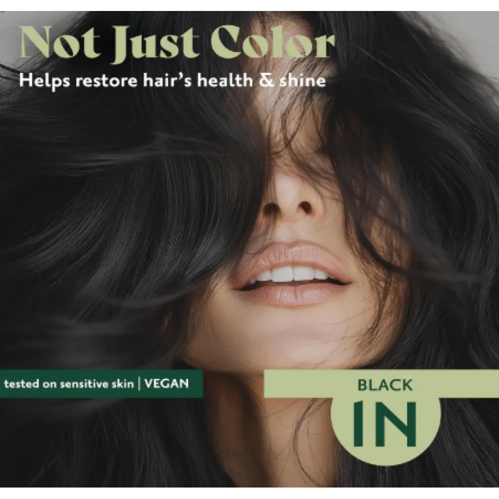 HERBATINT kauakestev, looduslik taimepõhine geeljas juuksevärv - 1N (Must)