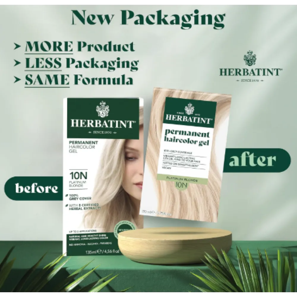 HERBATINT püsiv looduslik taimepõhine geeljas juuksevärv - 10N (platiinblond)