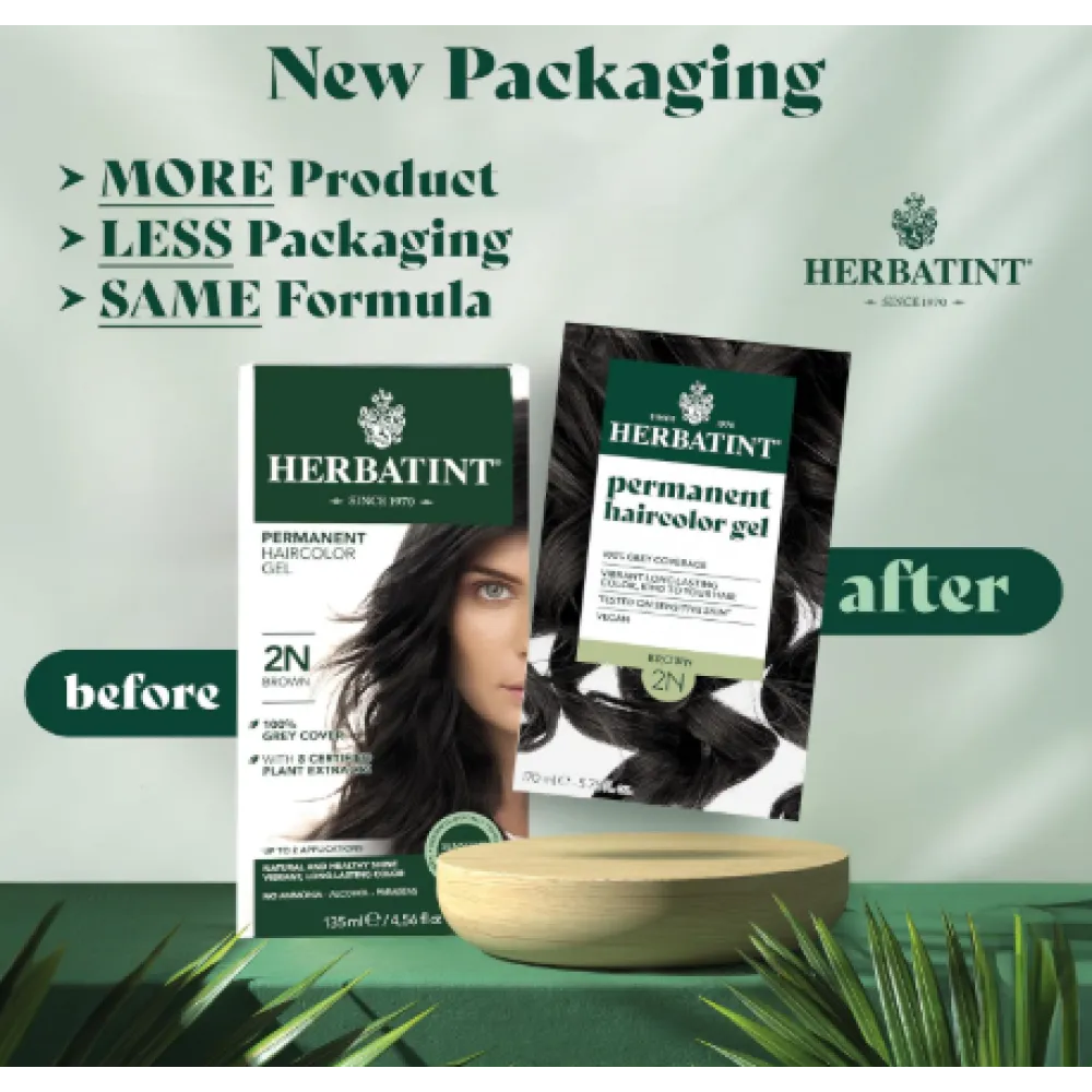 HERBATINT kauakestev looduslik taimepõhine geeljuuksevärv - 2N (pruun)