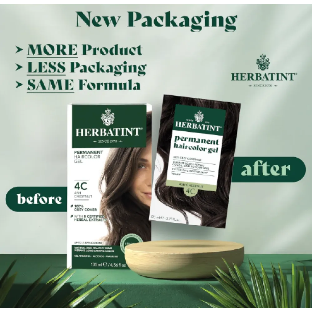 HERBATINT püsiv, looduslik taimne geeljas juuksevärv - 4C (kastanihall)