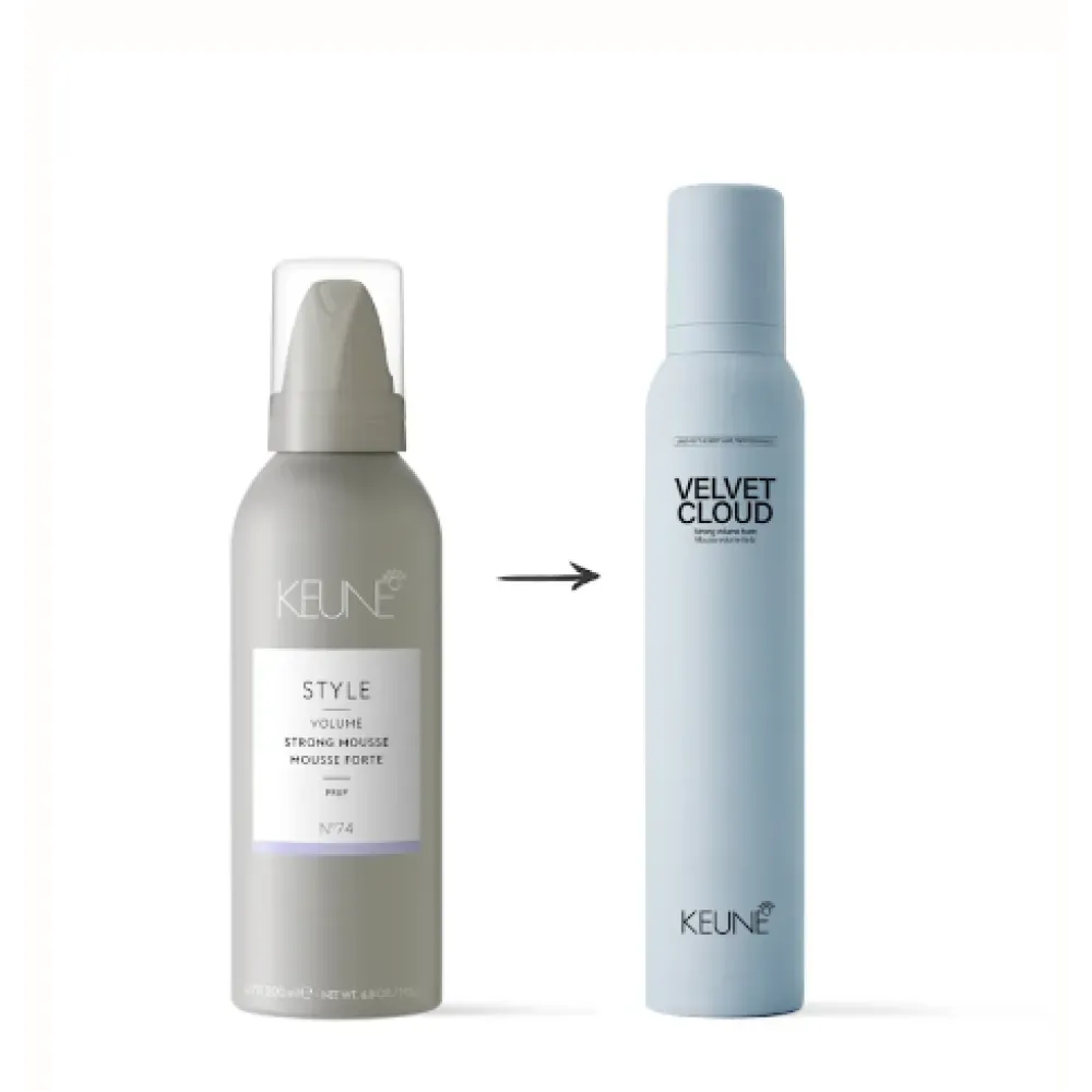 KEUNE Style VELVET CLOUD – tugev volüümiandja vaht, 200 ml