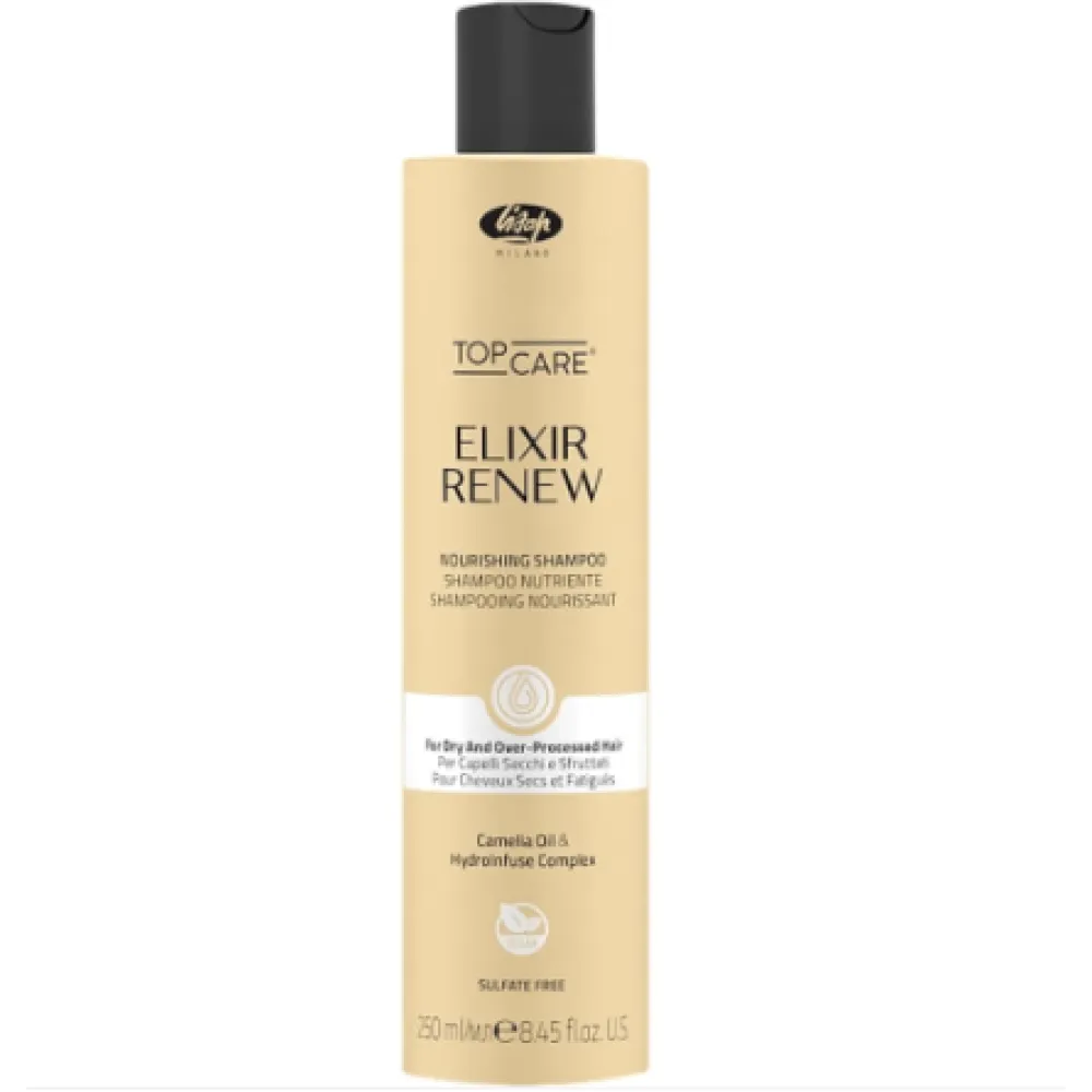 Lisap Milano Top Care ELIXIR Renew Shampoo — taastav šampoon keemiliselt töödeldud ja kahjustatud juustele, 250 ml