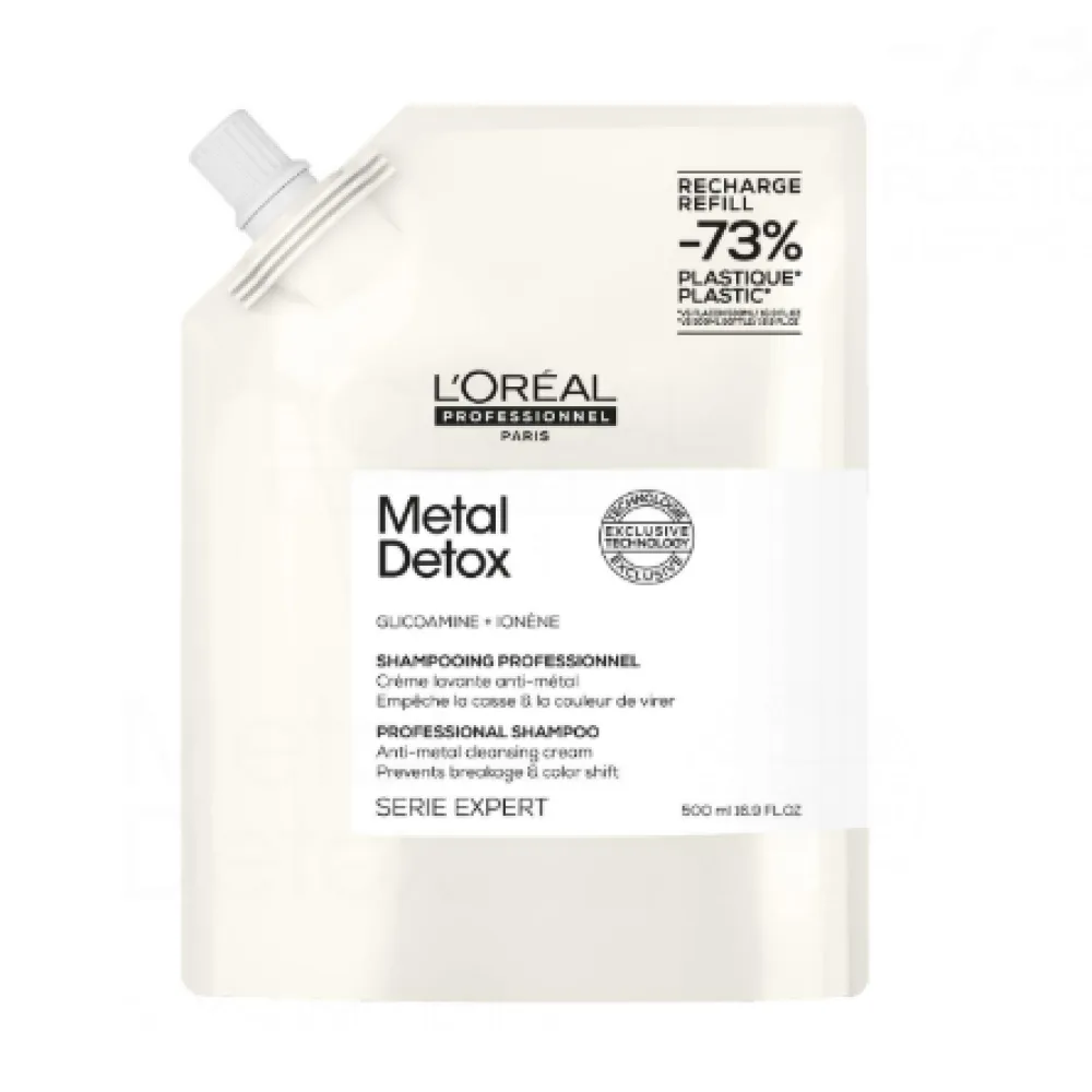 L'Oreal Professionnel Serie Expert Metal Detox Shampoo - professionaalne kreemjas šampoonisüsteem, mis puhastab metalli sadestustest, 500 ml, täitepakend