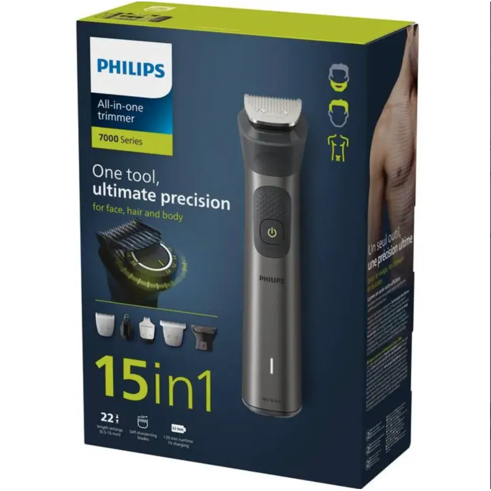 PHILIPS Multigroom Series 7000 All-in-one trimmer näole, juustele ja kehale, terasest, art. MG7940/15