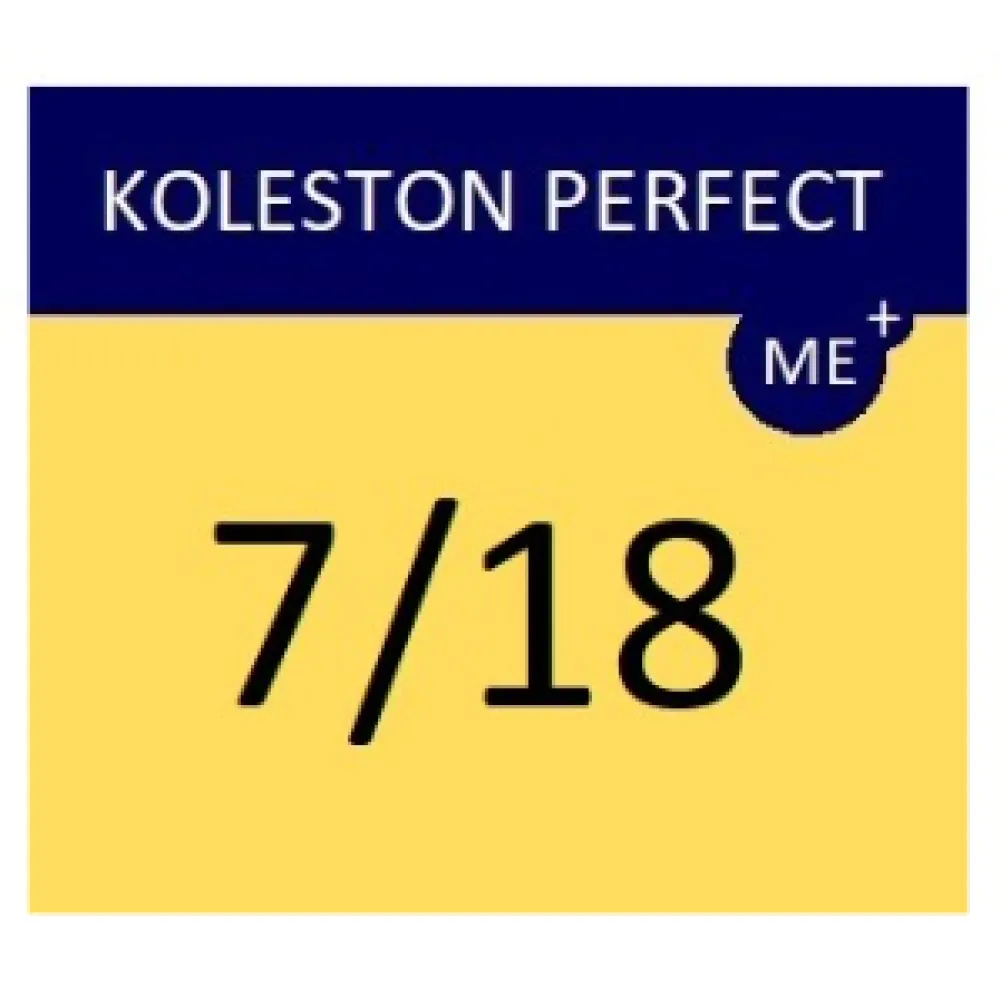 WELLA PROFESSIONALS KOLESTON PERFECT ME+ - juuksevärv 7/18 – keskmine blond (pärltuhkjas)