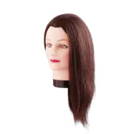 Mannekiini pea/mannekeen Emma, pruun - naturaalse juuksega 40 cm