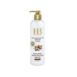 H&B Moist & Shine Argan Oil Hair Cream No-Rinse - niisutav ja läiget andev juuksekreem arganõli ja silikooniga, loputamist ei vaja, 400 ml