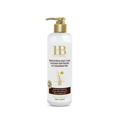 H&B Moist & Shine Silicone Hair Cream No-Rinse Enriched with Keratin - Niisutav ja läikev juuksekreem silikooniga keratiiniga, loputamata, 400 ml