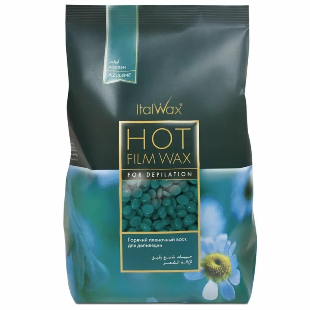 ItalWax Hot Film Wax AZULENE - Läbipaistev filmivaha AZULENE, 1000 g (BRL63058)