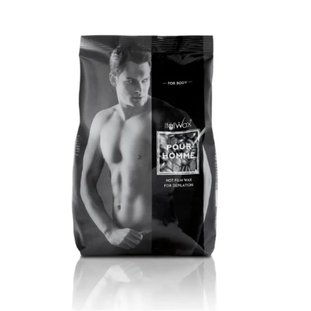 ItalWax Hot Film Wax Pour HOMME – läbipaistev kilevaha meestele, 1000 g