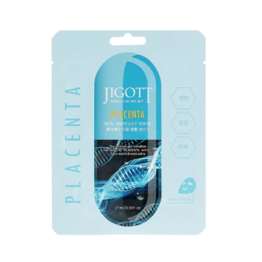 Jigott Placenta Real Ampoule Mask – Näokangasmask, 27 ml