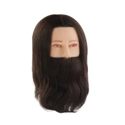 Mannekiini pea / mannekeen GENTLEMAN / PAUL naturaalse juustega ja habemega